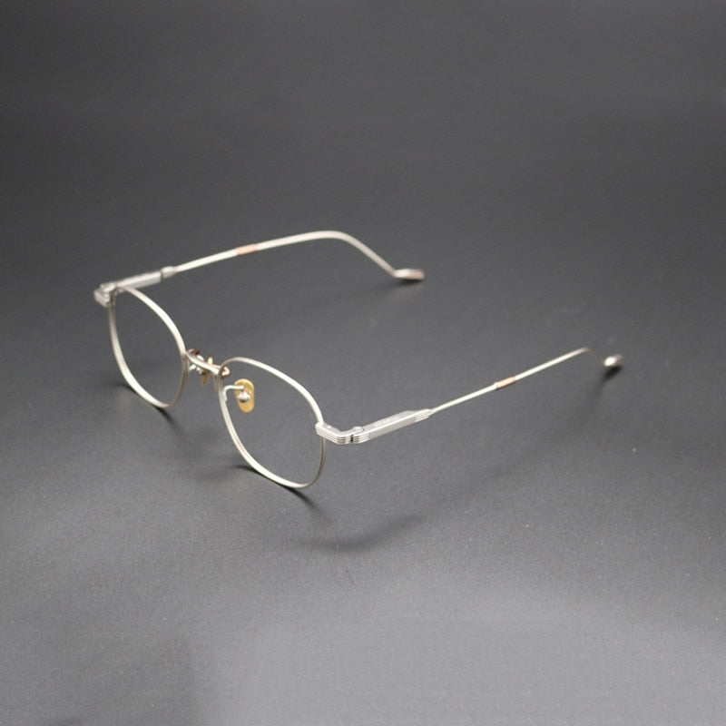 Gatenac Unisex Full Rim Square Titanium Frame Eyeglasses Gxyj421 Full Rim Gatenac Silver  