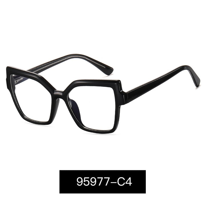 Hotony Women's Full Rim Square Cat Eye Alloy Eyeglasses 95977 Full Rim Hotony C4  