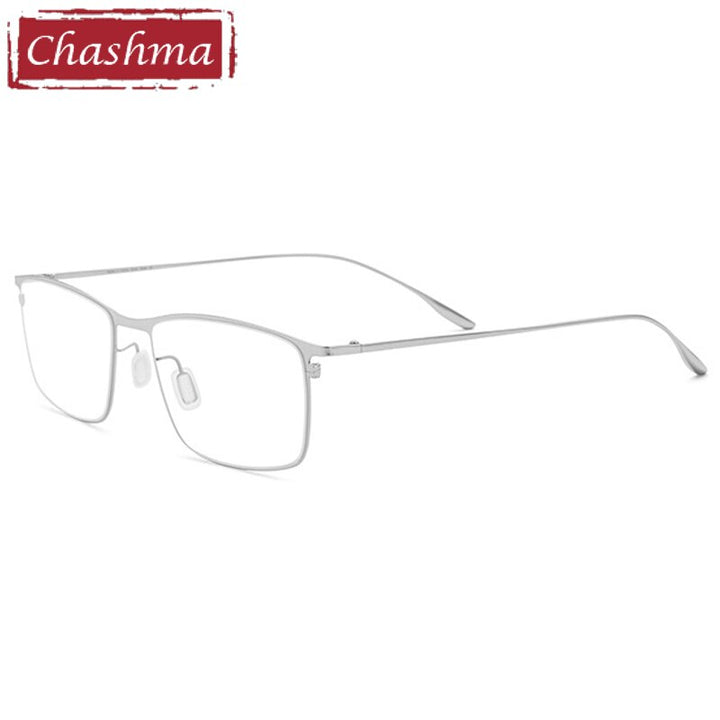 Chashma Ottica Unisex Full Rim Square Eyeglasses 18105 Full Rim Chashma Ottica Silver  