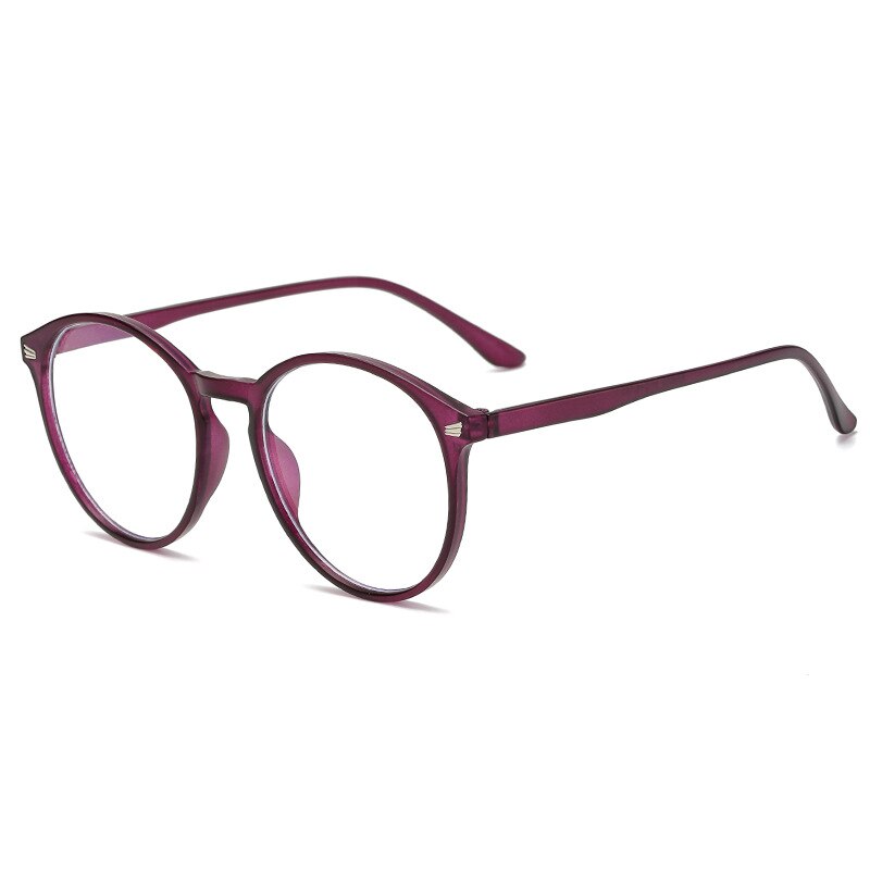 Yimaruili Unisex Full Rim Round Tr 90 Eyeglasses TR90 6009 Full Rim Yimaruili Eyeglasses China Purple -0.50