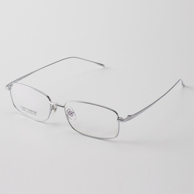 Cubojue Unisex Full Rim Square 135mm Titanium Reading Glasses Reading Glasses Cubojue 0 Silver 