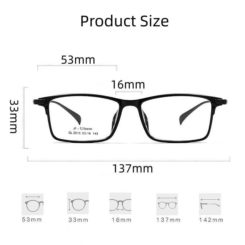 KatKani Unisex Full Rim Square Ultem Steel Eyeglasses 2010ql Full Rim KatKani Eyeglasses   