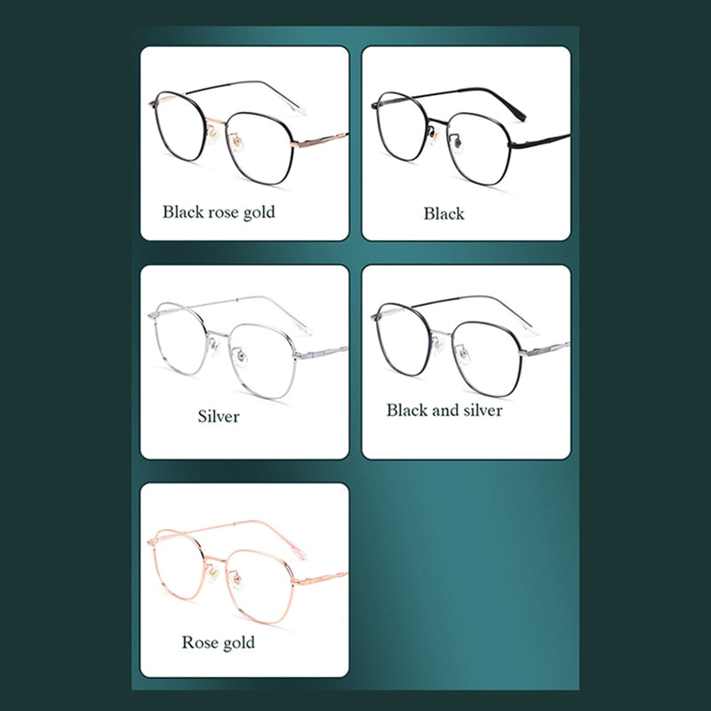 Hotochki Unisex Full Rim Titanium Alloy Oval Frame Eyeglasses 53308 Full Rim Hotochki   