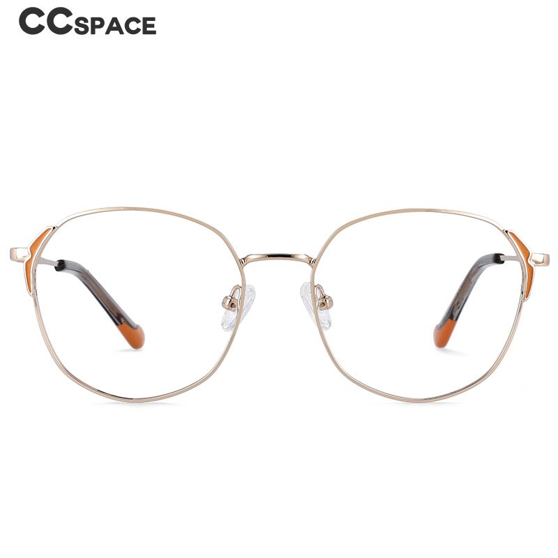 CCSpace Women's Full Rim Round Oval Alloy Frame Eyeglasses 54318 Full Rim CCspace   