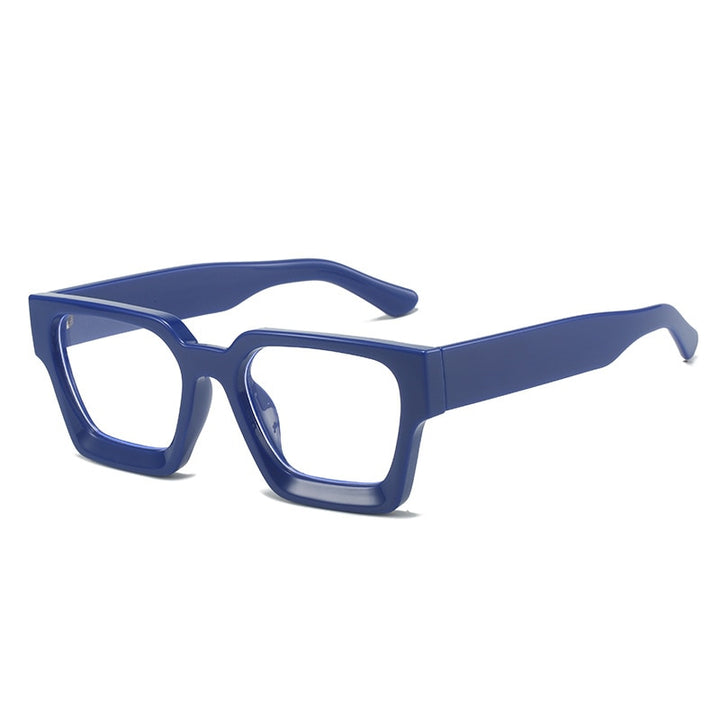 CCSpace Unisex Full Rim Square Acetate Eyeglasses 55302 Full Rim CCspace Blue China 