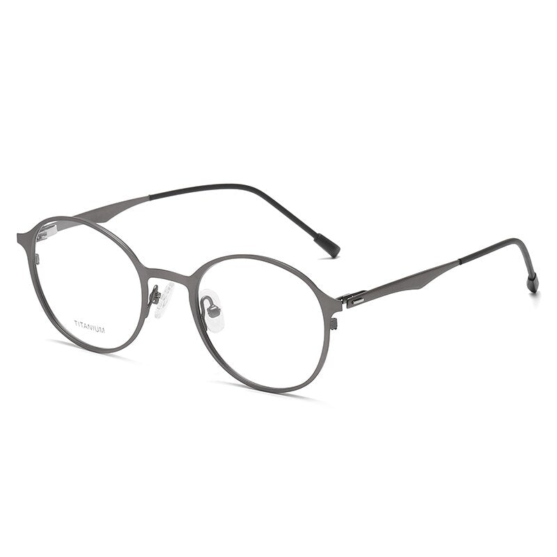 Zirosat Unisex Full Rim Round Titanium Eyeglasses P8821 Full Rim Zirosat   
