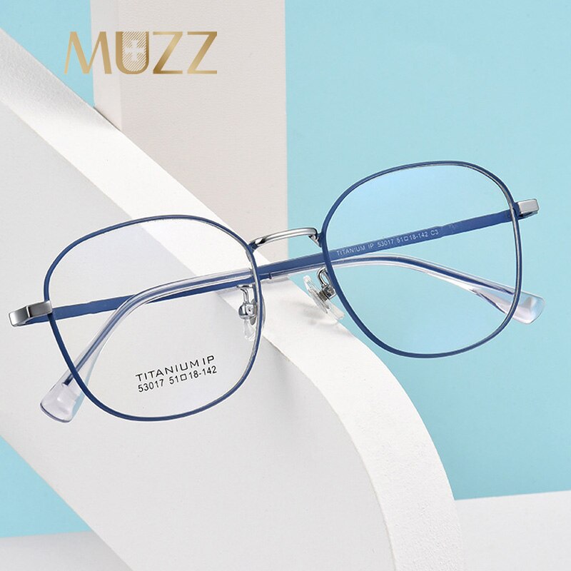 Muzz Unisex Full Rim Oversized Square Titanium Frame Eyeglasses Full Rim Muzz   