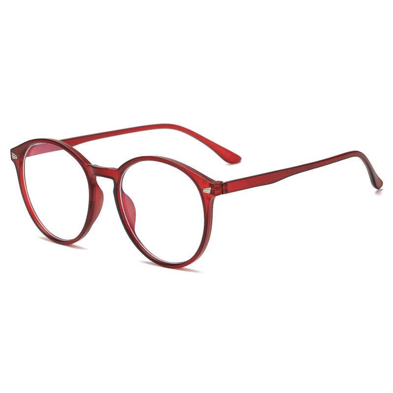 Yimaruili Unisex Full Rim Round Tr 90 Eyeglasses TR90 6009 Full Rim Yimaruili Eyeglasses China Red -0.50