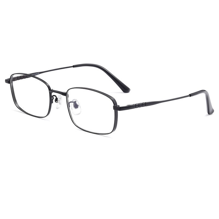 Zirosat Unisex Full Rim Square Titanium Eyeglasses P15303 Full Rim Zirosat black  