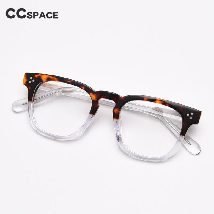 CCSpace Unisex Full Rim Square Acetate Eyeglasses 55684 Full Rim CCspace   