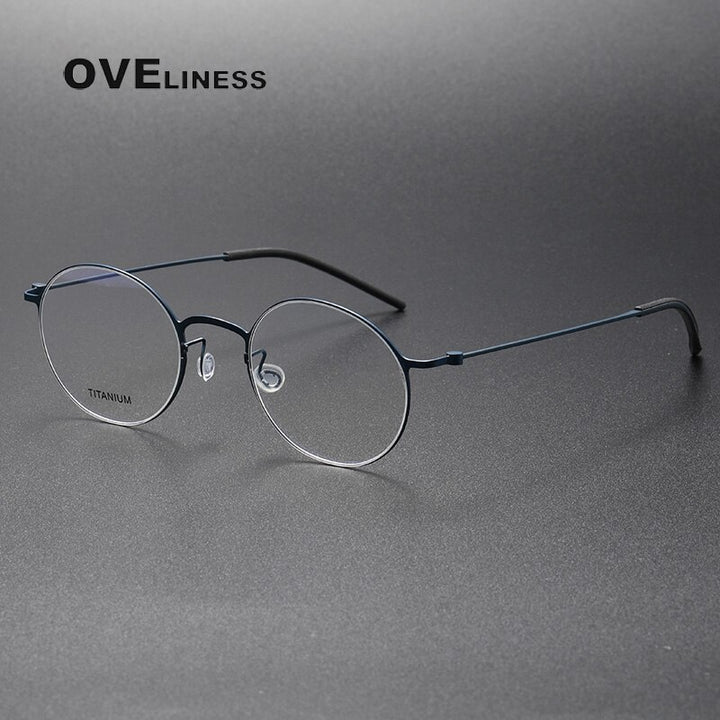 Oveliness Unisex Full Rim Round Titanium Eyeglasses 5044 Full Rim Oveliness blue  