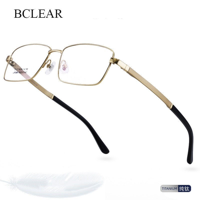 Bclear Men's Full Rim Square Titanium Eyeglasses Lb7889 Full Rim Bclear   