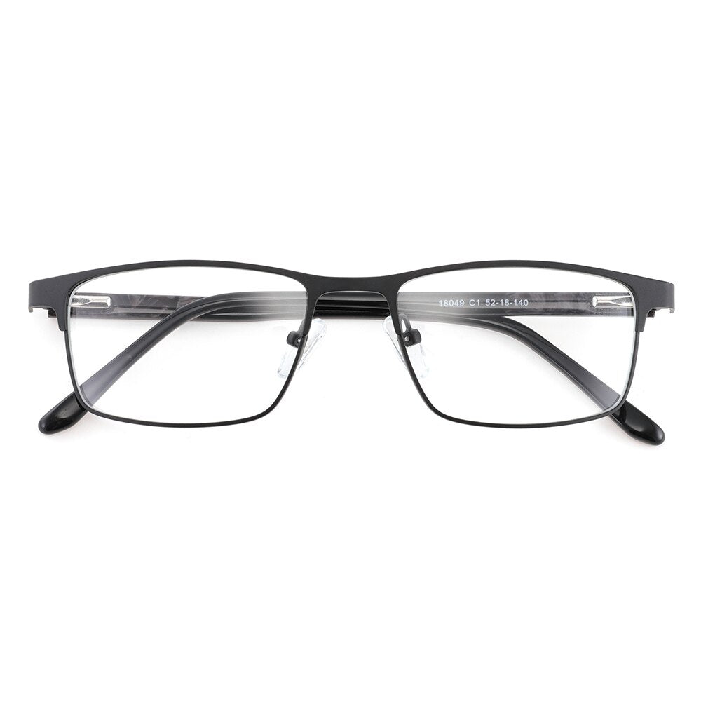 Laoyehui Unisex Full Rim Square Alloy Reading Glasses Anti Blue Light 18049 Reading Glasses Laoyehui 0 Black 