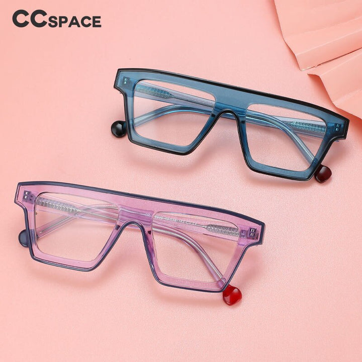 CCspace Unisex Full Rim Rectangle Cat Eye Acetate Eyeglasses 56012 Full Rim CCspace   