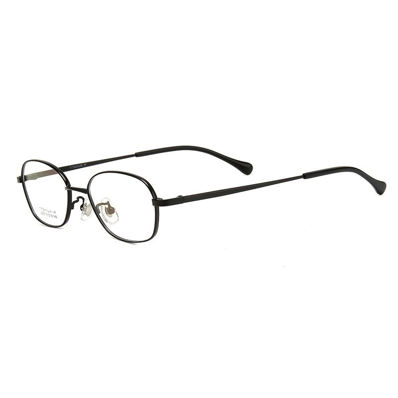 Bclear Unisex Full Rim Small Oval Titanium Frame Eyeglasses Lb5337 Full Rim Bclear Black  