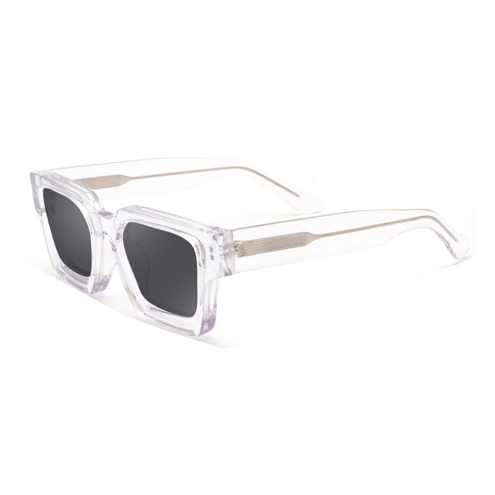 Gatenac Women's Full Rim Rectangle Acetate Frame Polarized Sunglasses Tyj66 Sunglasses Gatenac Transparent  