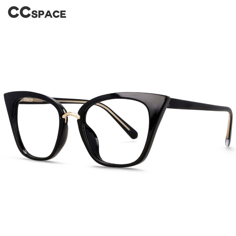 CCspace Women's Full Rim Square Cat Eye Tr 90 Titanium Eyeglasses 53211 Full Rim CCspace   