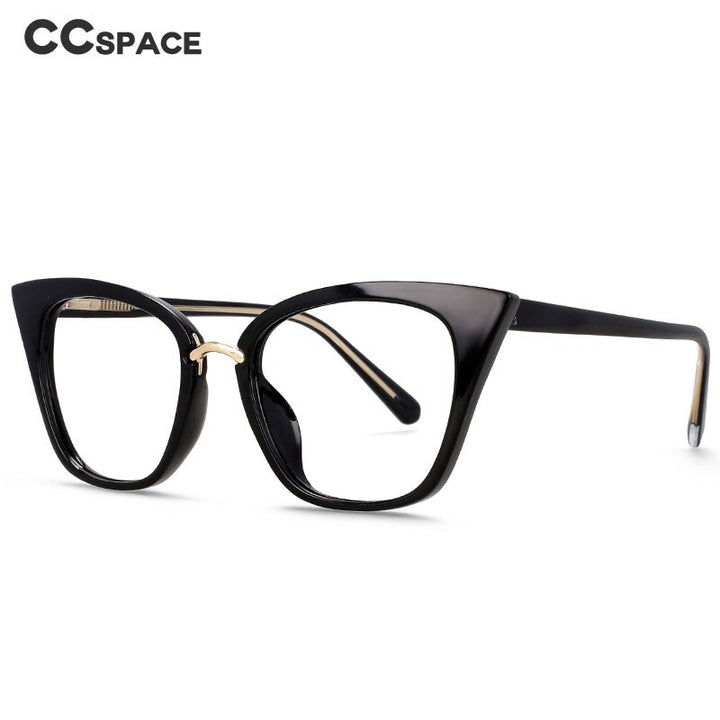 CCSpace Women's Full Rim Square Cat Eye Tr 90 Titanium Eyeglasses 53211 Full Rim CCspace   