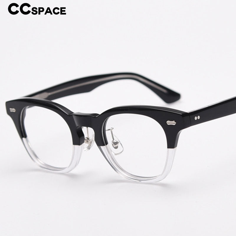 CCSpace Unisex Full Rim Square Acetate Fiber Eyeglasses 55683 Full Rim CCspace   