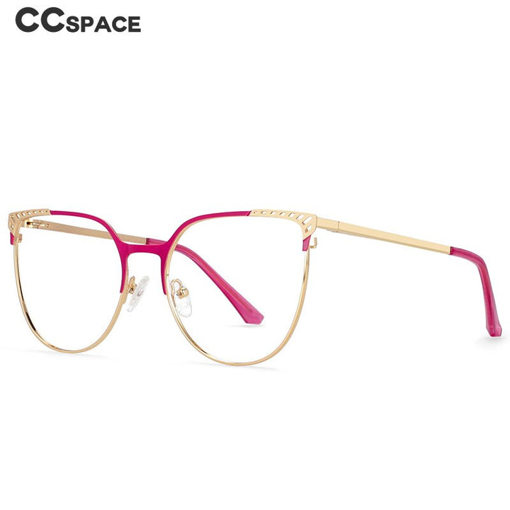 CCSpace Women's Full Rim Cat Eye Alloy Frame Eyeglasses 54459 Full Rim CCspace   