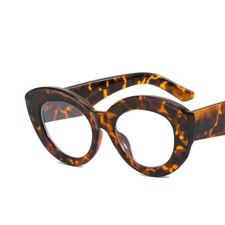 CCspace Women's Full Rim Large Cat Eye Acetate Eyeglasses 55118 Full Rim CCspace Leopard China 