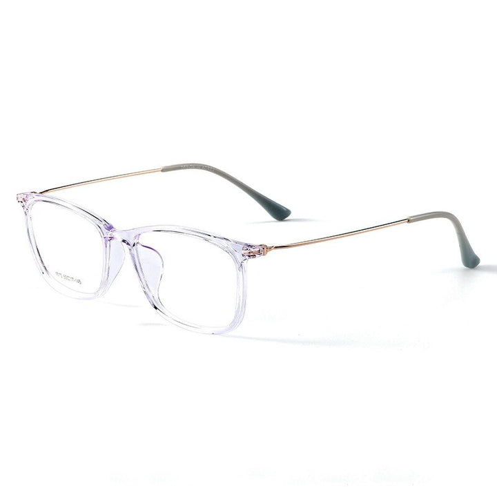 KatKani Unisex Full Rim Square Tr 90 Eyeglasses 1013 Full Rim KatKani Eyeglasses Transparent Purple  