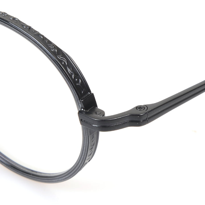 Muzz Unisex Full Rim Round Titanium Eyeglasses Kj50 Full Rim Muzz   