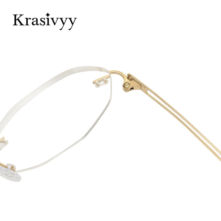 Krasivyy Men's Rimless Hexagon Titanium Eyeglasses Kr16079 Rimless Krasivyy   