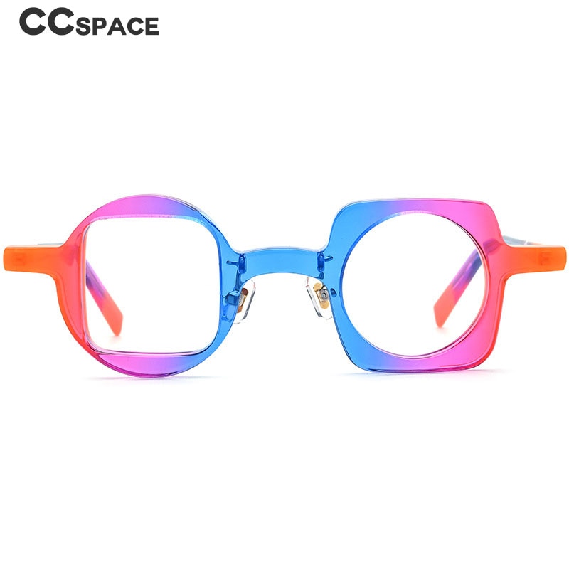 CCSpace Unisex Full Rim Square Round Acetate Eyeglasses 55660 Full Rim CCspace   