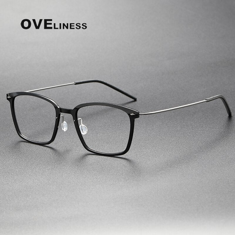 Oveliness Unisex Full Rim Round Screwless Titanium Eyeglasses 6536 Full Rim Oveliness black gun  