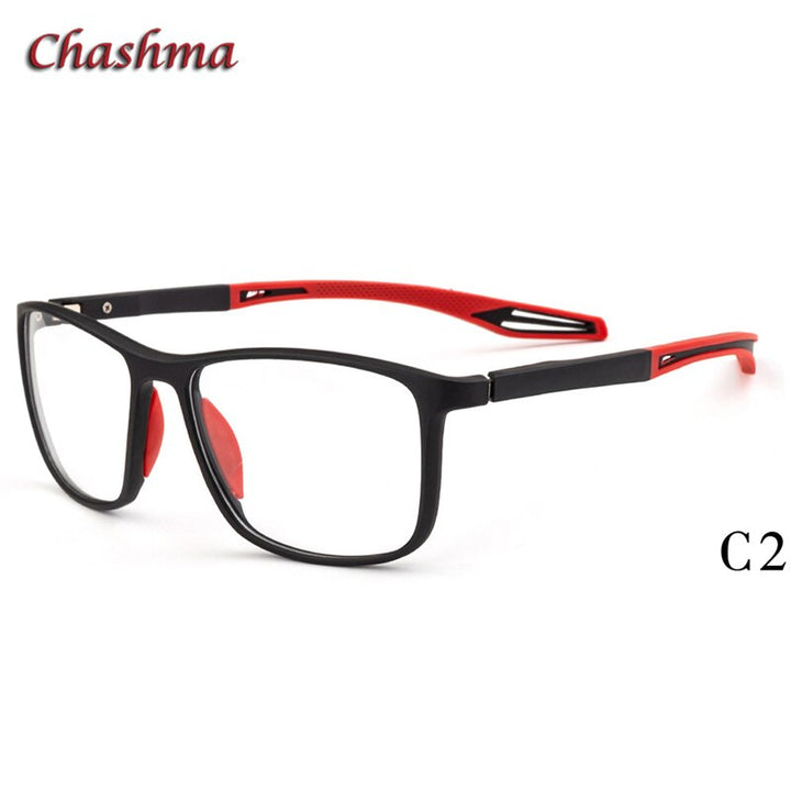 Chashma Ochki Unisex Full Rim Square Tr 90 Titanium Sport Eyeglasses 1021 Sport Eyewear Chashma Ochki C2  
