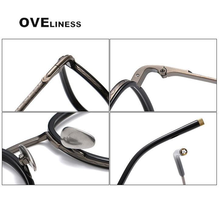 Oveliness Unisex Full Rim Square Acetate Titanium Eyeglasses Alcor Full Rim Oveliness   