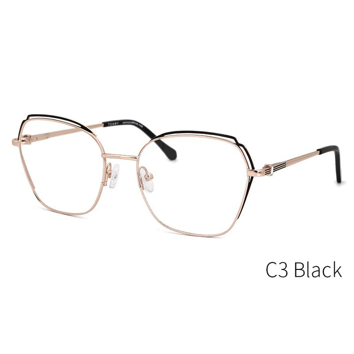 Kansept Unisex Full Rim Square Cat Eye Metal Frame Sunglasses Ty48298a Sunglasses Kansept C3 Black CN 