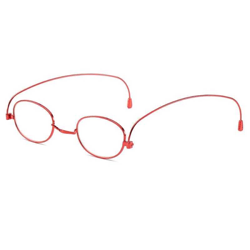 Hdcrafter Unisex Full Rim Round Oval Alloy Anti Blue Reading Glasses Reading Glasses Hdcrafter Eyeglasses +100 Red 
