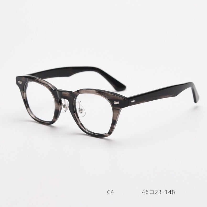 CCSpace Unisex Full Rim Square Acetate Fiber Eyeglasses 55683 Full Rim CCspace StripeGray China 