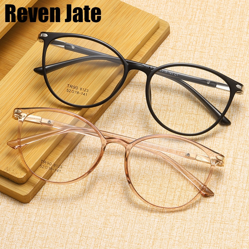 Reven Jate Women's Full Rim Round Tr 90 Eyeglasses 8123 Full Rim Reven Jate   
