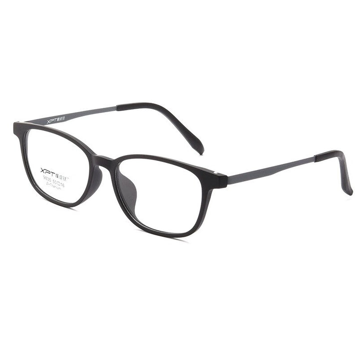 Zirosat Unisex Full Rim Square Tr 90 Titanium Eyeglasses 9835 Full Rim Zirosat black grey  