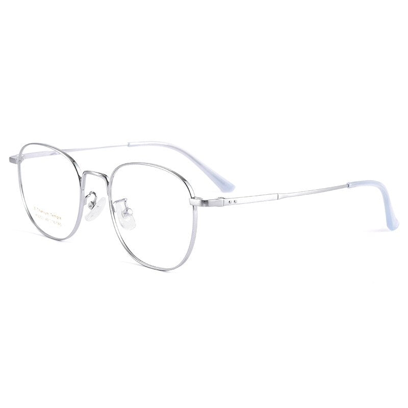 Handoer Men's Full Rim Square Titanium Eyeglasses K5053bsf Full Rim Handoer silver  
