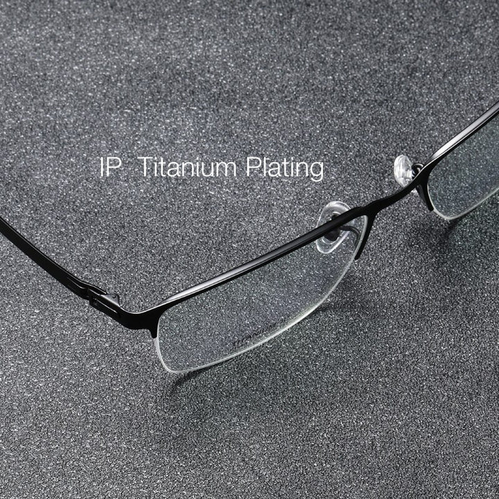 Muzz Men's Semi Rim Square IP Titanium Screwless Sport Frame Eyeglasses 1983 Sport Eyewear Muzz   