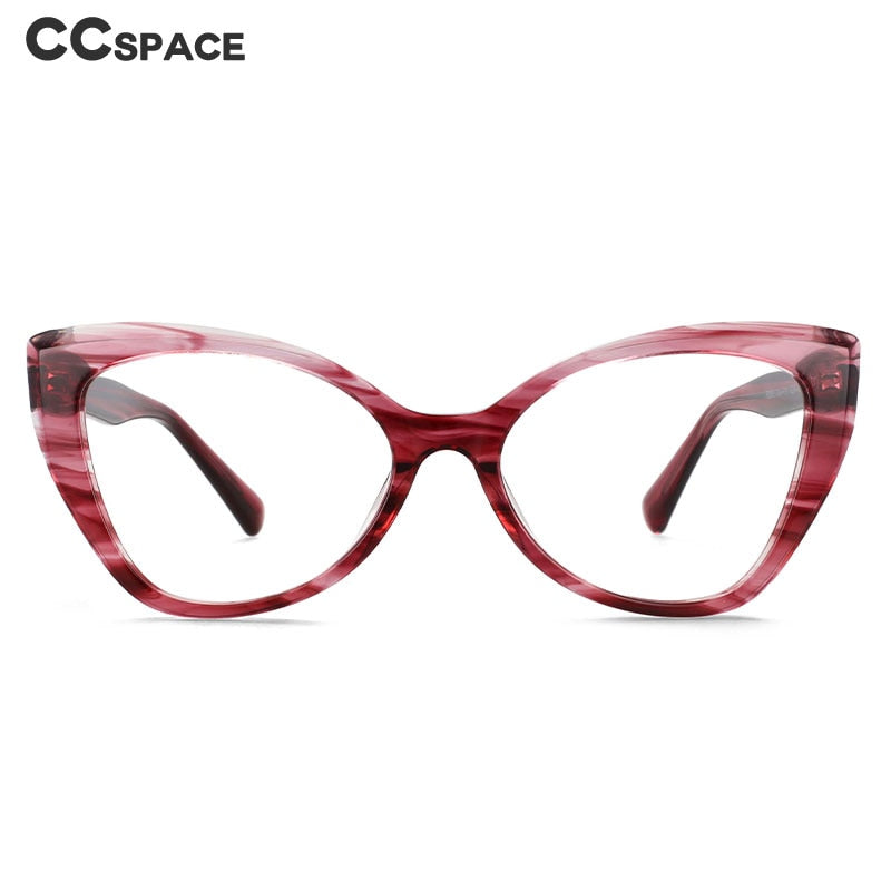 CCSpace Women's Full Rim Square Cat Eye Acetate Eyeglasses 55032 Full Rim CCspace   