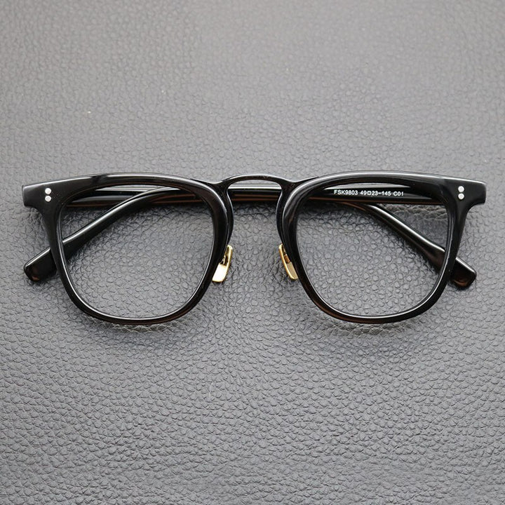Cubojue Unisex Full Rim Square Acetate Reading Glasses Anti Blue Reading Glasses Cubojue 0 no function Black 