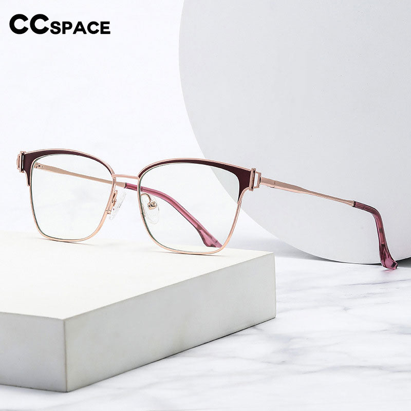 CCspace Women's Full Rim Square Acetate Alloy Eyeglasses 55605 Full Rim CCspace   
