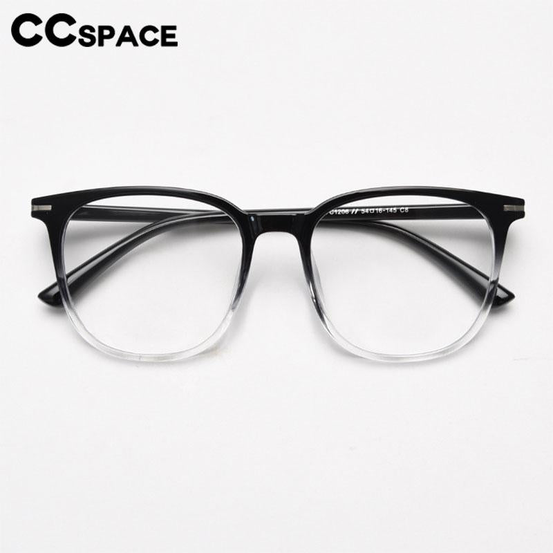 CCspace Unisex Full Rim Square Tr 90 Titanium Eyeglasses 56736 Full Rim CCspace   