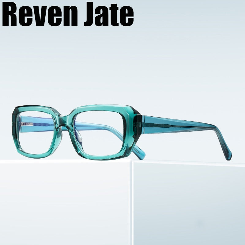 Reven Jate Unisex Full Rim Square Acetate Eyeglasses 2154 Full Rim Reven Jate   