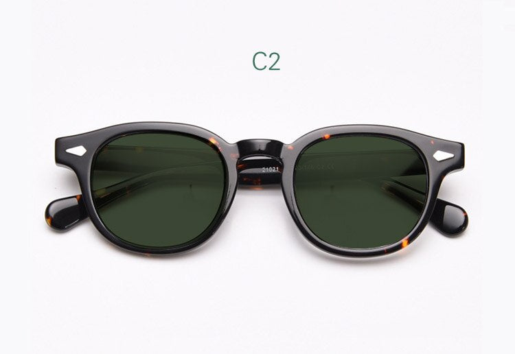 Yujo Unisex Full Rim Round Acetate UV400 Polarized Sunglasses 21021 Sunglasses Yujo C2 China 