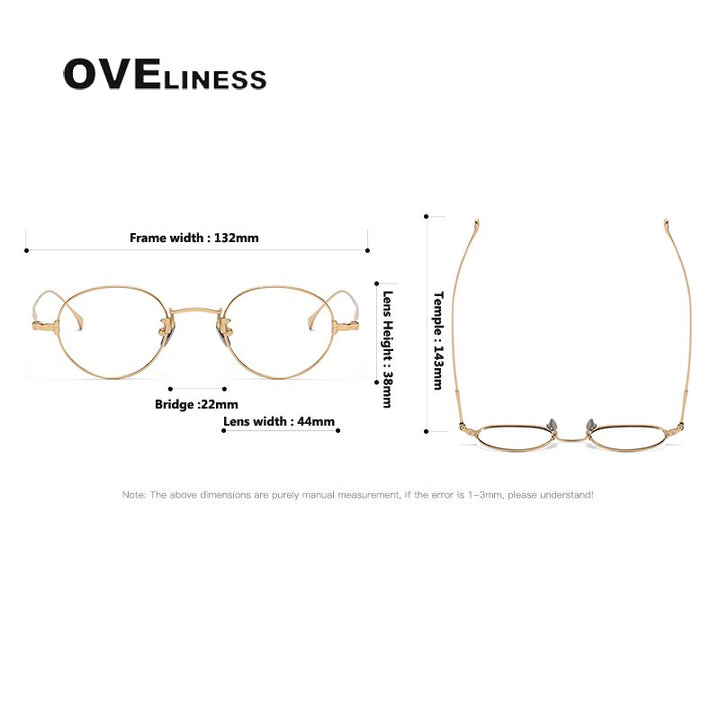 Oveliness Unisex Full Rim Round Titanium Eyeglasses Kmn53 Full Rim Oveliness   