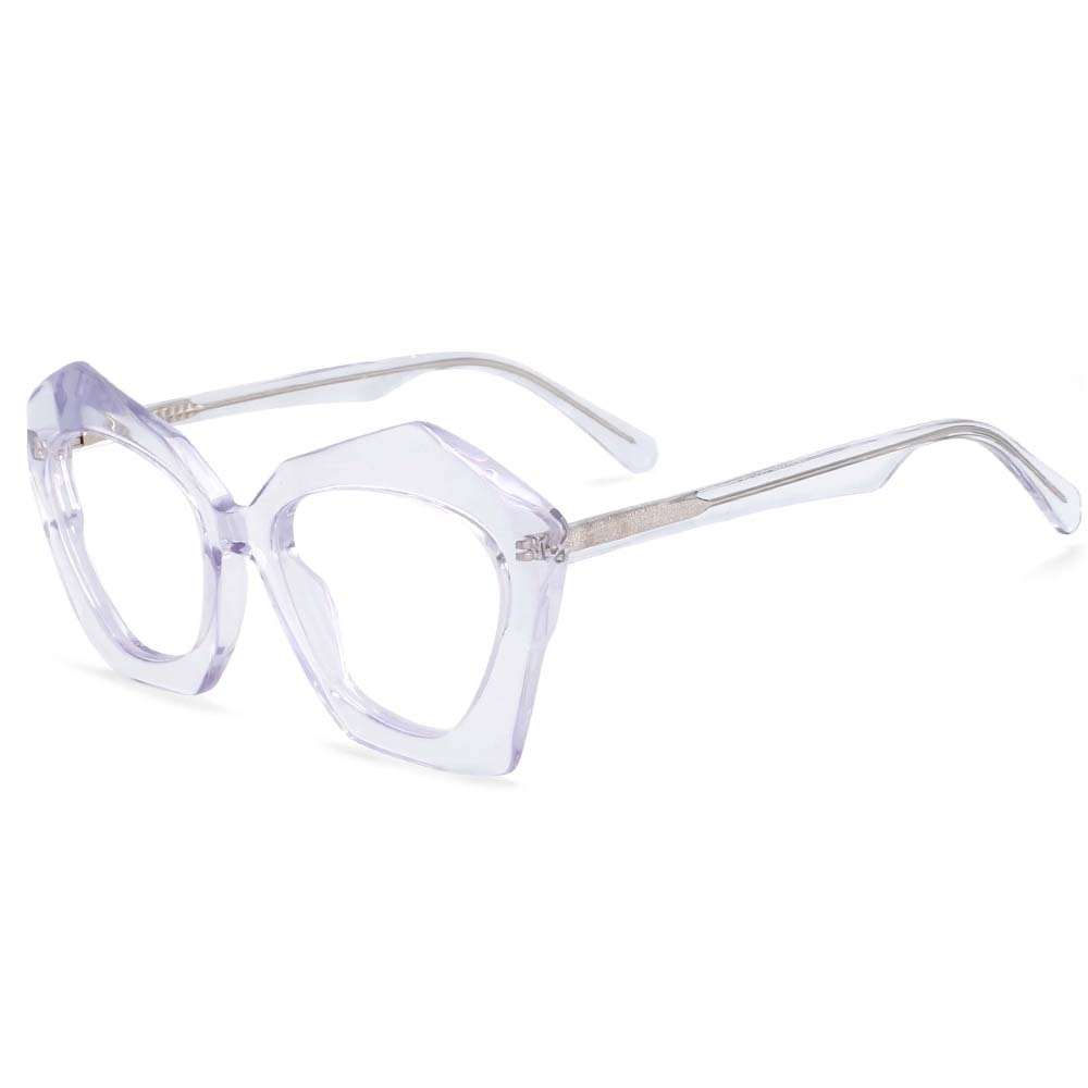 CCSpace Women's Full Rim Butterfly Cat Eye Acetate Frame Eyeglasses 54325 Full Rim CCspace Clear China 