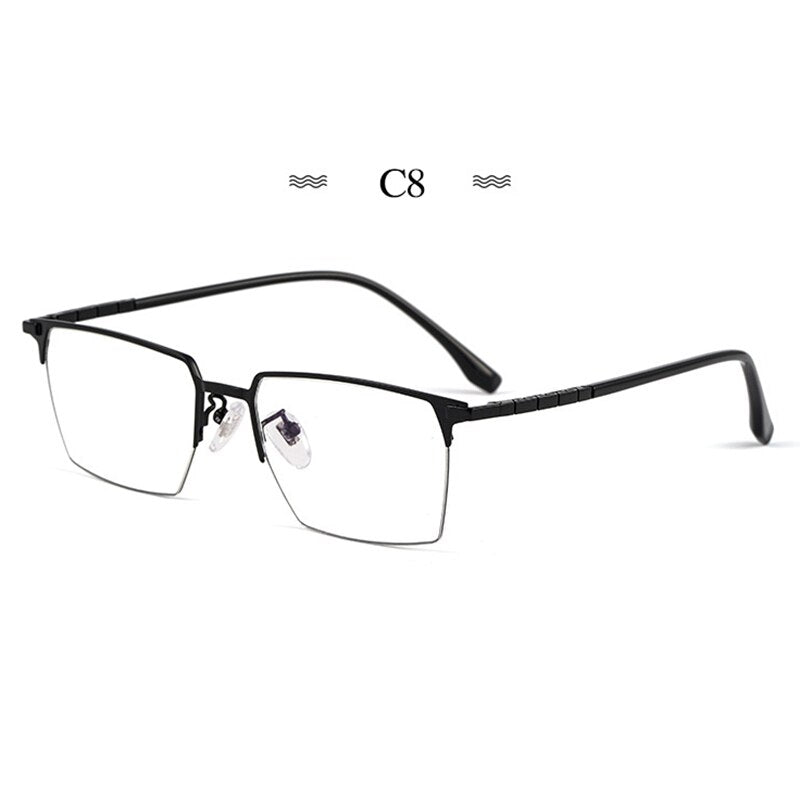 Hotochki Men's Full Rim Square Tr 90 Titanium Frame Eyeglasses T8632t Full Rim Hotochki C8  