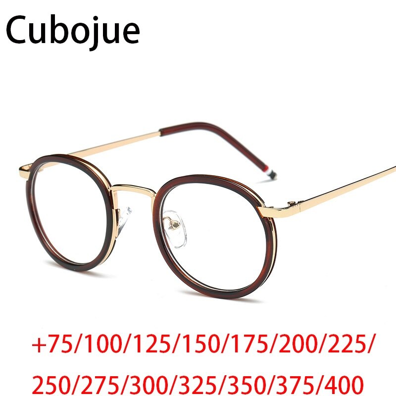 Cubojue Unisex Full Rim Small Round Square Tr 90 Titanium Myopic Reading Glasses Reading Glasses Cubojue   