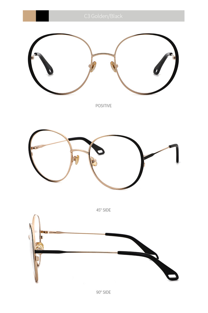 Kansept Women's Full Rim Round Stainless Steel Frame Eyeglasses Oq1006 Full Rim Kansept   